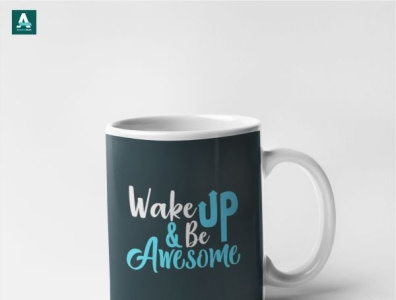 Wake up & Be Awesome Printed Coffee Mug coffee mug printed coffee mugs printed mug product design sublimation printed mug