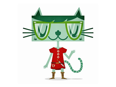 Lady Sophie book cat character child cute kids vector