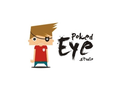 Poked Eye Studio character eye illustration logo sign studio