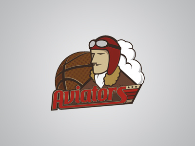 Aviators basketball design id logo moustache retro sport team