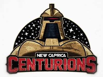 New Caprica Centurions battlestar galactica cylon logo team vector