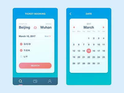 Ticket Booking ui ux