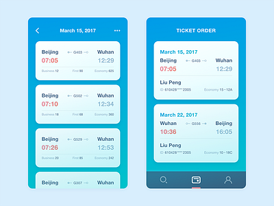 Ticket Booking ui ux