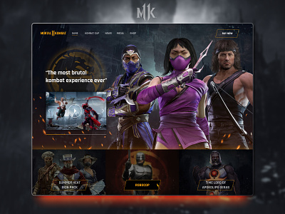 Website Mortal Kombat 11 design mk11 mortalkobat ui ux uxui web webdesign