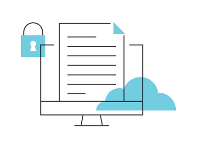 Easy to Use cloud computer form illustration lock online security