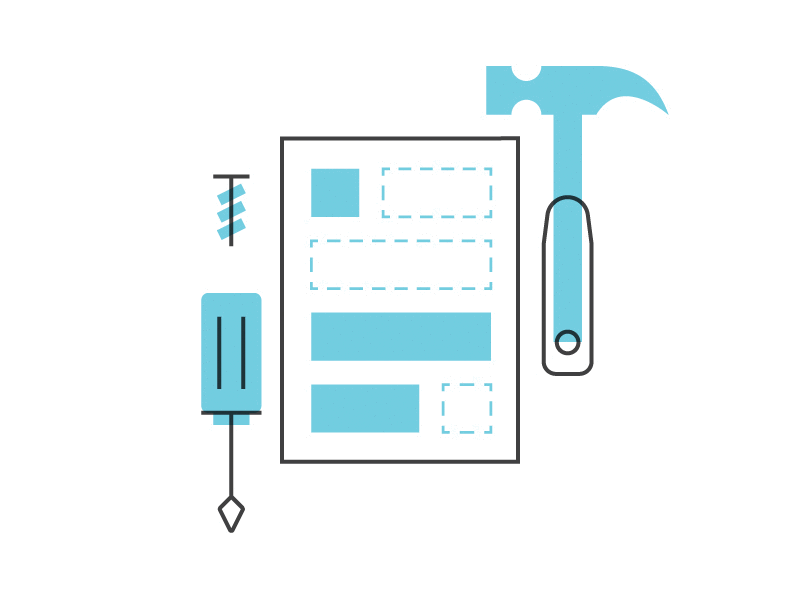 Form Maker checkbox cloud digital form hammer icons illustration online paper