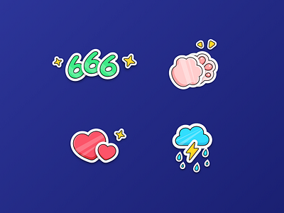 Color icon 666 clouds heart icon