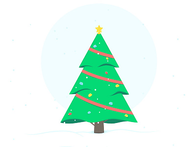 Christmas tree time ai christmas holiday illustration illustrator snow tree vector winter