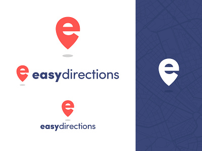 EasyDirections logo branding directions flat font identity letters logo logotype maps mark simple type