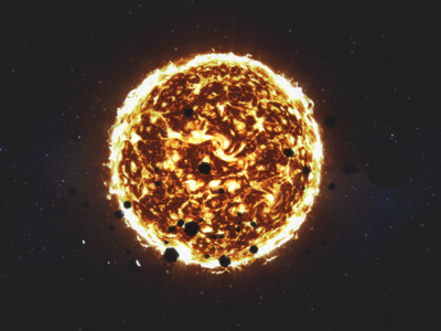 Orbiting Planets 3d after animation asteroids effects fire gif planets space mograph stars sun