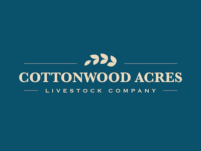 Cottonwood Acres logo agriculture brand branding clean farm identity logo simple