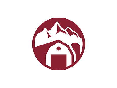 Rocky Mountain Raised barn farm illustration logo mountains