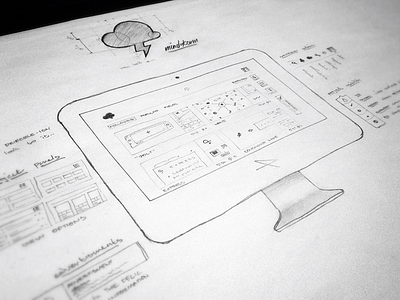 Website Sketches @2x concept design drawing imac layout logo mindstorm sketch ui website
