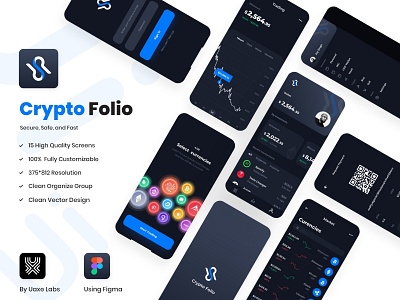 Crypto Folio App Design app design crypto crypto folio cryptocurrency currency dark mode dashboard design figma finance mobile app portfolio product design trading uaxelabs ui design uidesigner uiux uiux design user interface