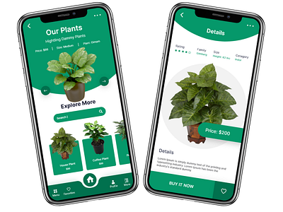 Plants Shop App app design mobile plant ui ux