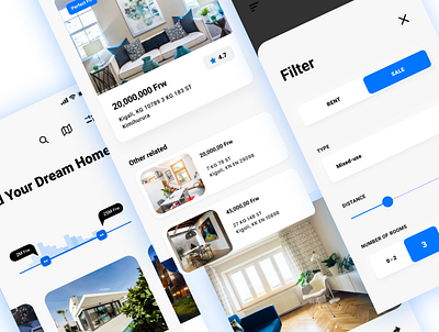 Real Estate Mobile App UI Design app design mobile realestate ui ux