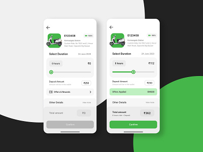 Rent an eScooter - Confirmation page ( Light theme )