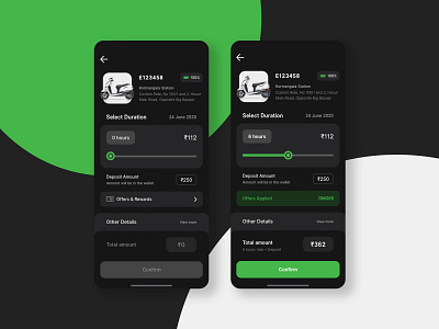 Rent an eScooter - Confirmation page ( Dark theme )
