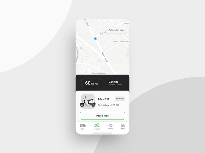 On ride screen ( light theme ) adobe adobe xd app app design booking escooter flat design interface design micromobility minimal mobile travel uidesign uiux uxdesign