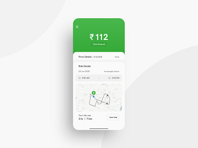 Summary screen (light theme) - eScooter renting app