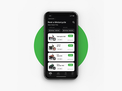Bikes / Scooter section - Two wheeler Renting App