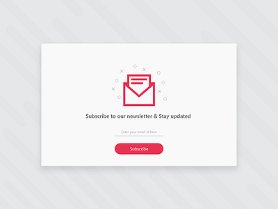 Subscribe - Card cards minimal newsletter red subscribe update