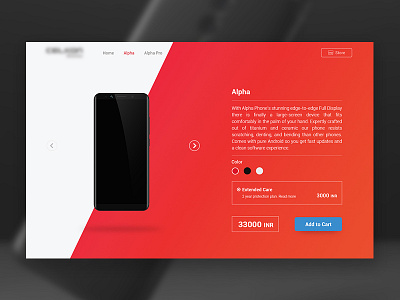 Product Page design explore flat phone product shop web website