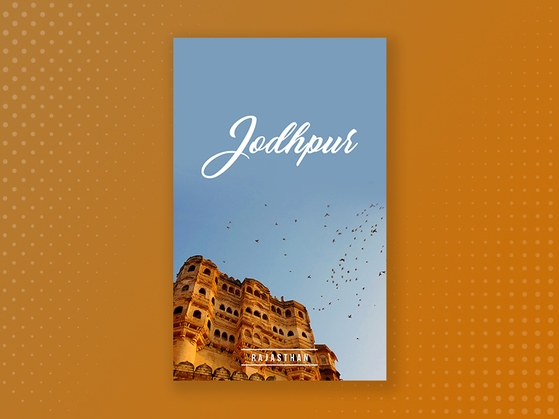 Travel poster 3 | Jodhpur travel search poster minimal location flat design