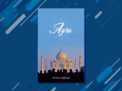 Travel poster 5 | Agra design flat location minimal poster search tajmahal travel