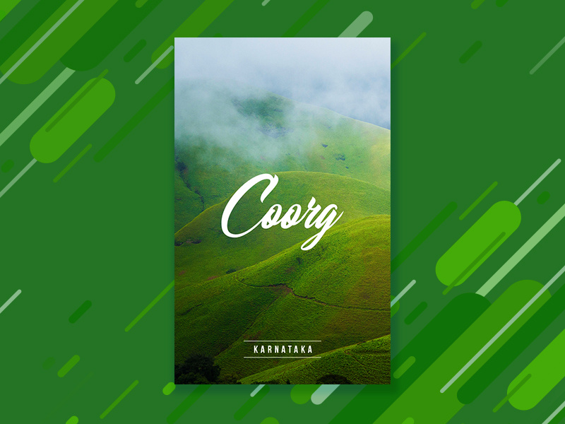 Travel poster 6 | Coorg travel coorg search poster minimal location flat design