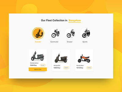 Rental Fleet Section Redesign bangalore bikes design page redesign section ui visual website