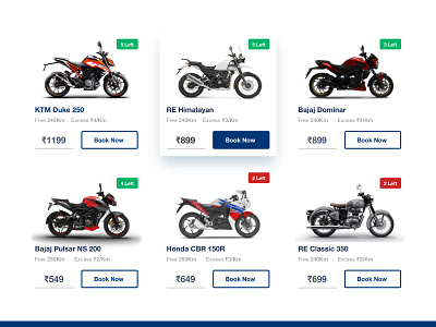 Bike Cards - Website bike design illustration landing layout page popup rental ui website work