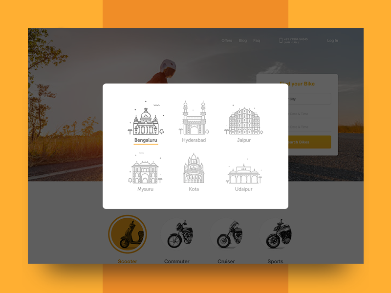City Selection - Popup redesign page design layout booking selection uiux popup design website