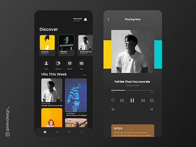 Design Music App app branding design illustration logo minimal typography ui ux vector