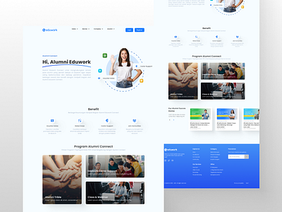 Alumni Connect app course design e learning illustration minimal ui ux