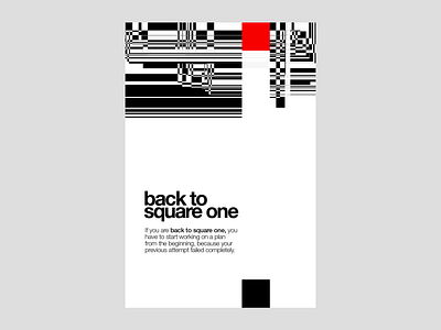 Back to Square One | Poster | Day 5 aggressive barcode brand identity branding chaos chaotic graphicdesign minimal minimalism modern poster posteraday print print design red square square one swissdesign swissstyle typography