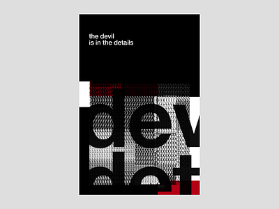 The Devil is in the Details | Poster | Day 6 blackandred bold brand identity dark devil evil helvetica horns minimalism modern negativespace poster poster design red satan swissdesign swissstyle typography typography poster visualidentity