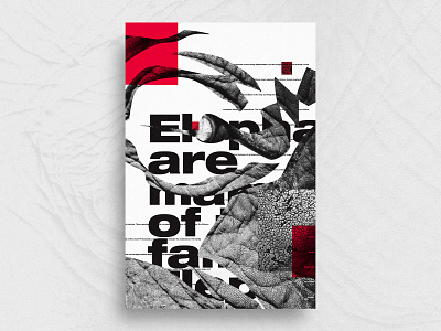 Wrinkle | For the heck of | 36 abstract artwork brand identity branding elephant exokim graphic design jagged kim barsegyan modern poster poster design print design red and black red and white swiss poster typeposter typography typography design wrinkle
