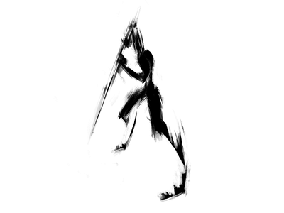 Gesture & figure drawing | 18 abstract black and white brand identity branding digital art drawing exokim figure drawing human figure illustration martial arts minimal modern negative space silhouette sketch spear stylized sword warrior