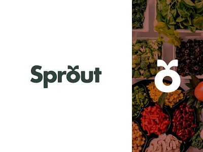 Sprout | logo design brand identity branding diet food green health logo logo design meal minimal modern nutrition plant salad sprout startup typography vegan vegetarian wordmark