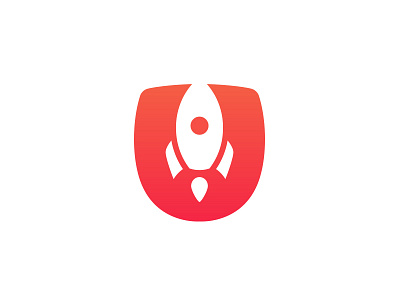 "U" Rocket logo mark app app icon app logo browser flame icon launch lettermark logo logo mark mobile modern modern logo negative space rocket rocket logo symbol u unique unique logo