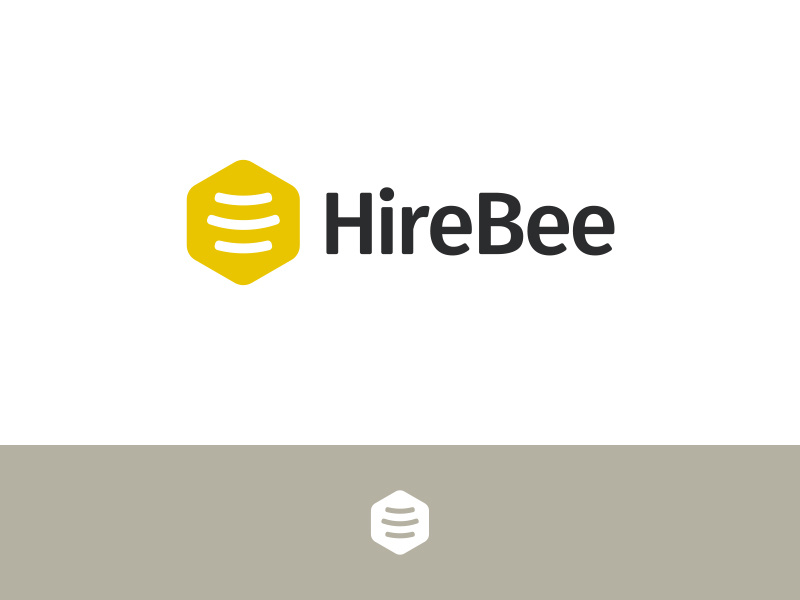 HireBee | logo design proposal | Pt. 1 clean modern marketplace staff job board crypto currency crypto artificial intelligence tech recruitment logo design logo identity hi-tech hire branding blockchain beehive bee ai