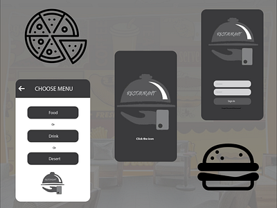 Restaurant app design logo ui