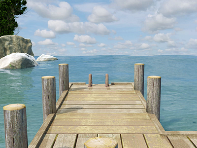 Beach & Dock 3d animation 3d art 3d modeling animation blender blender 3d blender3d blendercycles camera creative cycles dock dubai rendering renders rocks sea sky