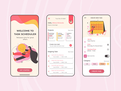 Task Scheduler Mobile App UX/UI Design app design mobile app mobile app design mobile design mobile ui schedule scheduling ui ux uxui
