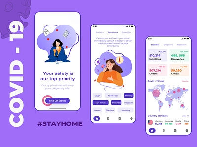 Covid - 19 Mobile App UX/UI Design app corona virus coronavirus covid 19 covid19 design mobile app stayhome staysafe ui ux uxui