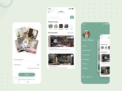 Real Estate Property Finder Mobile App UX/UI Design apartment apartments app design house mobile app rent rental rental app ui ux uxui
