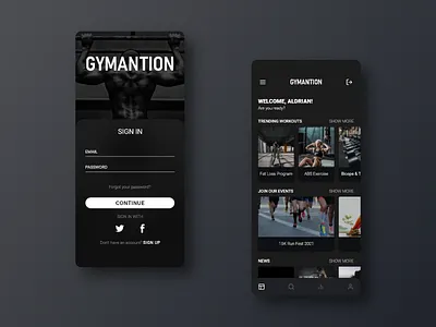 Gymnation mobile app design graphic design ui ux