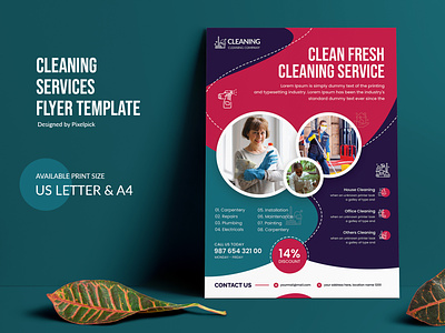 Cleaning Service Flyer Template banner business business flyer clean cleaning design idea cleaning idea color corporate flyer corporate identity creative market flyer flyer template home cleaning modern office cleaning pixelpick poster print ready