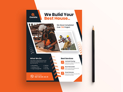 Construction Flyer ads architecture builder building business company construction construction banner construction design construction flyer construction template flyer flyer design flyer template home industrial marketing professional real estate services